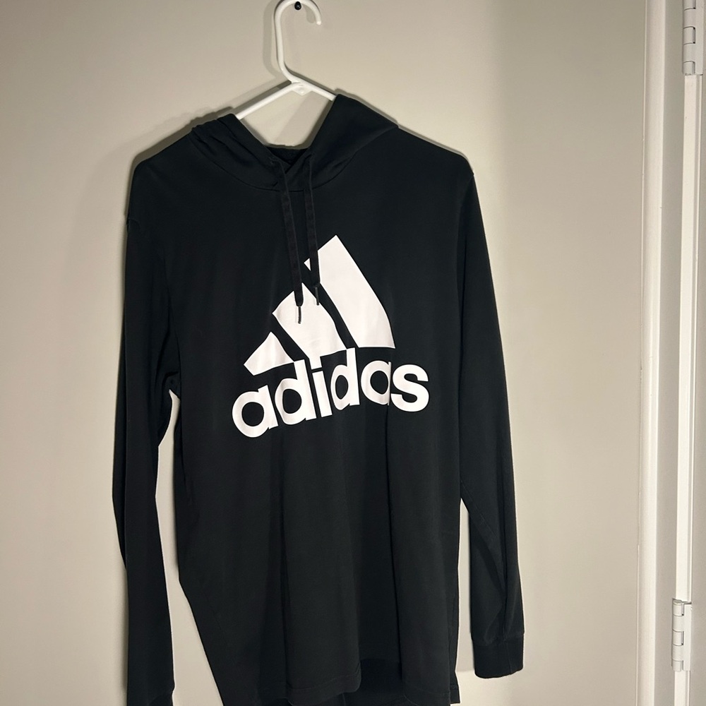 Adidas Charcoal Hoodie with Subtle Logo